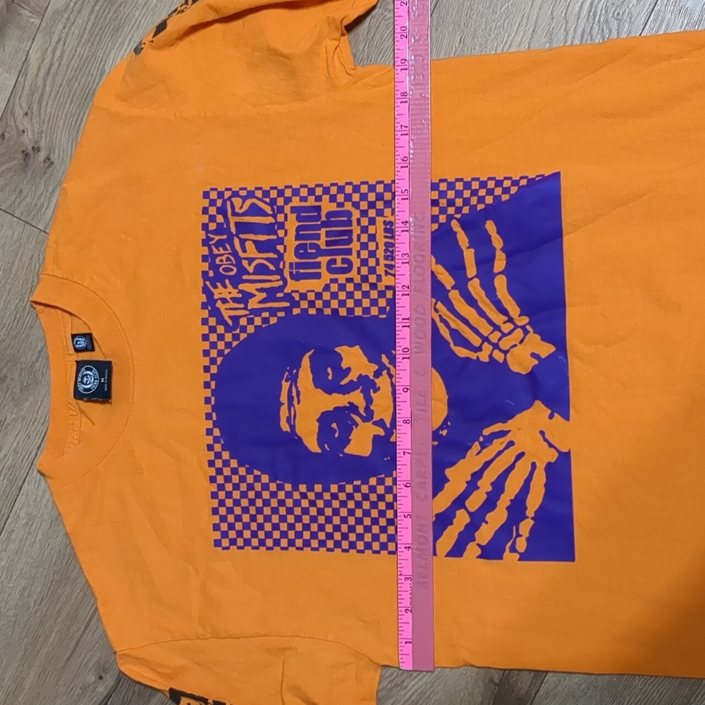 Obey X The Misfits Fiend Club Rock Orange L/S Graphic Shirt Men’s M - Picture 6 of 7